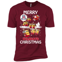 Arizona Wildcats Ugly Christmas Sweaters Minions Santa Claus Merry Christmas Men's Sleeve Shirt - The White Eagles