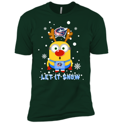 Minion Columbus Blue Jackets Ugly Christmas Sweaters Let It Snow Men's Sleeve Shirt - The White Eagles