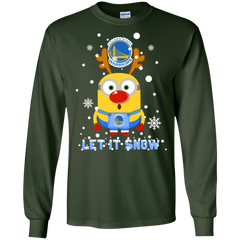 Minion Golden State Warriors Ugly Christmas Sweaters Let It Snow LS Cotton T-Shirt - The White Eagles