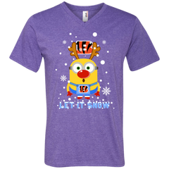 Minion Cincinnati Bengals Ugly Christmas Sweaters Let It Snow Men's V-Neck T-Shirt - The White Eagles