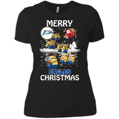 Georgia Southern Eagles Ugly Christmas Sweaters Minions Santa Claus Merry Christmas Ladies' Shirt - The White Eagles