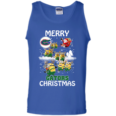 Florida Gators Ugly Christmas Sweaters Minions Santa Claus Merry Christmas Tank Top - The White Eagles