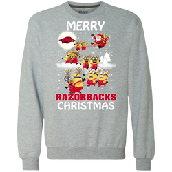 Arkansas Razorback T Shirts Minions Santa Claus Merry Christmas Sweatshirt - The White Eagles