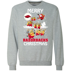 Arkansas Razorback T Shirts Minions Santa Claus Merry Christmas Sweatshirt - The White Eagles
