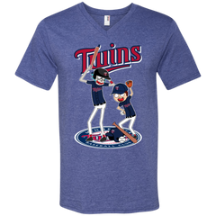 Minnesota Twins Baseball Rick And Morty Men's V-Neck T-Shirt - The White Eagles