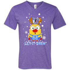 Minion Delaware State Hornets Ugly Christmas Sweaters Let It Snow Men's V-Neck T-Shirt - The White Eagles