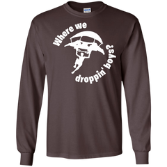 Fortnite Where We Droppin LS Cotton T-Shirt - The White Eagles