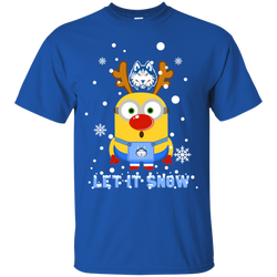 Minion Houston Baptist Huskies Ugly Christmas Sweaters Let It Snow Cotton T-Shirt - The White Eagles