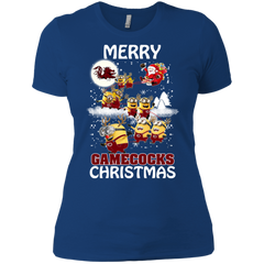 South Carolina Gamecocks Ugly Christmas Sweaters Minions Santa Claus Ladies' Shirt - The White Eagles