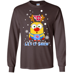 Minion Dayton Flyers Ugly Christmas Sweaters Let It Snow LS Cotton T-Shirt - The White Eagles