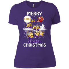 Lsu Tigers Ugly Christmas Sweaters Minions Santa Claus Merry Christmas Ladies' Shirt - The White Eagles