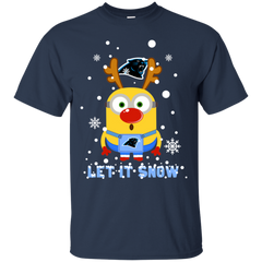 Minion Carolina Panthers Ugly Christmas Sweaters Let It Snow Cotton T-Shirt - The White Eagles