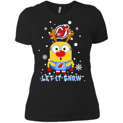 Minion New Jersey Devils Ugly Christmas Sweaters Let It Snow Ladies' Shirt - The White Eagles