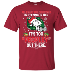 I Want For Christmas Is Staying In Bed Snoopy The Peanuts Movie Cotton T-Shirt - The White Eagles