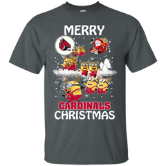 Ball State Cardinals Ugly Christmas Sweaters Minions Santa Claus Merry Christmas Cotton T-Shirt - The White Eagles