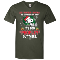 I Want For Christmas Is Staying In Bed Snoopy The Peanuts Movie Men's V-Neck T-Shirt - The White Eagles