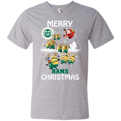 Colorado State Rams Ugly Christmas Sweaters Minions Santa Claus Merry Christmas Men's V-Neck T-Shirt - The White Eagles