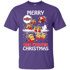 Arkansas State Red Wolves T Shirts Minions Santa Claus Merry Christmas Cotton T-Shirt - The White Eagles