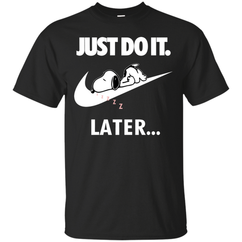 Just Do It The Peanuts Movie Snoopy Nike Logo Cotton T-Shirt - The White Eagles