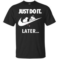 Just Do It The Peanuts Movie Snoopy Nike Logo Cotton T-Shirt - The White Eagles