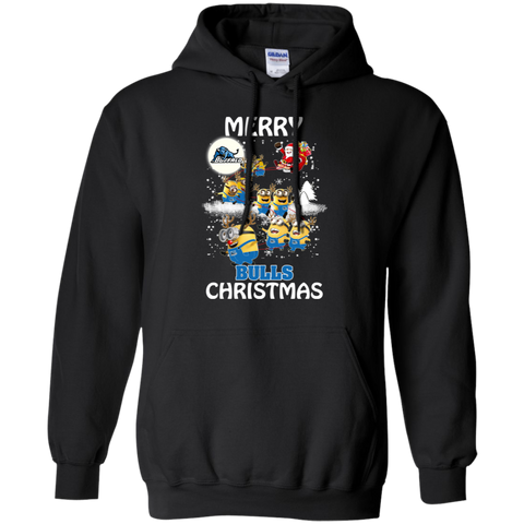 Buffalo Bulls Ugly Christmas Sweaters Minions Santa Claus Merry Christmas Hoodie - The White Eagles