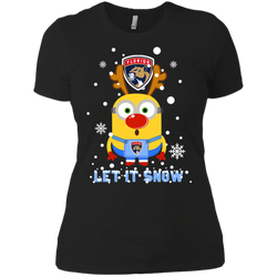 Minion Florida Panthers Ugly Christmas Sweaters Let It Snow Ladies' Shirt - The White Eagles