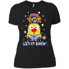Minion Florida Panthers Ugly Christmas Sweaters Let It Snow Ladies' Shirt - The White Eagles