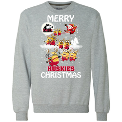 Northern Lllinois Huskies Ugly Christmas Sweaters Minions Santa Claus Merry Christmas Sweatshirt - The White Eagles