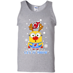 Minion New Jersey Devils Ugly Christmas Sweaters Let It Snow Tank Top - The White Eagles
