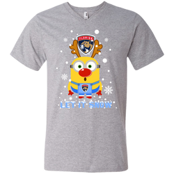 Minion Florida Panthers Ugly Christmas Sweaters Let It Snow Men's V-Neck T-Shirt - The White Eagles