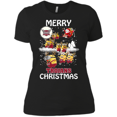 Troy Trojans Ugly Christmas Sweaters Minions Santa Claus Merry Christmas Ladies' Shirt - The White Eagles