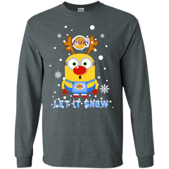 Minion Los Angeles Lakers Ugly Christmas Sweaters Let It Snow LS Cotton T-Shirt - The White Eagles