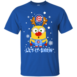 Minion Chicago Cubs  Ugly Christmas Sweaters Let It Snow Cotton T-Shirt - The White Eagles