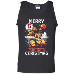 Stanford Cardinal Ugly Christmas Sweaters Minions Santa Claus Merry Christmas Tank Top - The White Eagles