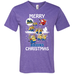 Ucla Bruins Ugly Christmas Sweaters Minions Santa Claus Merry Christmas Men's V-Neck T-Shirt - The White Eagles