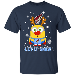 Minion Arizona Coyotes Ugly Christmas Sweaters Let It Snow Cotton T-Shirt - The White Eagles
