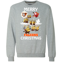 Bowling Green Falcons Ugly Christmas Sweaters Minions Santa Claus Merry Christmas Sweatshirt - The White Eagles