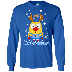Minion Montana State Bobcats Ugly Christmas Sweaters Let It Snow LS Cotton T-Shirt - The White Eagles