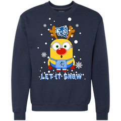 Minion Central Connecticut State Blue Devils Ugly Christmas Sweaters Let It Snow Sweatshirt - The White Eagles