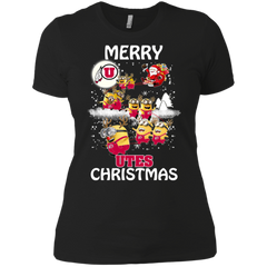 Utah Utes Ugly Christmas Sweaters Minions Santa Claus Merry Christmas Ladies' Shirt - The White Eagles