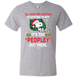 I Want For Christmas Is Staying In Bed Snoopy The Peanuts Movie Men's V-Neck T-Shirt - The White Eagles