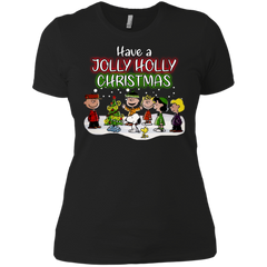 Have A Jolly Holly Christmas The Peanuts Movie Snoopy Charlie Brown Woodstock Ladies' Shirt - The White Eagles