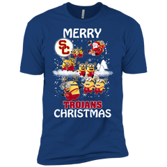 Usc Trojans Ugly Christmas Sweaters Minions Santa Claus Merry Christmas Men's Sleeve Shirt - The White Eagles