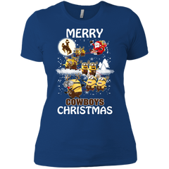 Wyoming Cowboys Ugly Christmas Sweaters Minions Santa Claus Merry Christmas Ladies' Shirt - The White Eagles