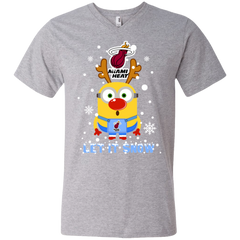 Minion Miami Heat Ugly Christmas Sweaters Let It Snow Men's V-Neck T-Shirt - The White Eagles