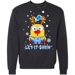 Minion Detroit Lions Ugly Christmas Sweaters Let It Snow Sweatshirt - The White Eagles