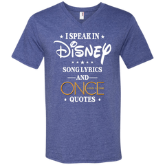 I Speak In Disney Song Lyrics And Once Upon A Time Quotes Shirt Men's V-Neck T-Shirt - The White Eagles