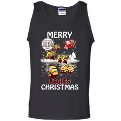 Texas A_amp_m Aggies Ugly Christmas Sweaters Minions Santa Claus Merry Christmas Tank Top - The White Eagles