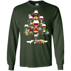 Christmas Is Coming Wine Santa Claus Ugly Christmas Sweater LS Cotton T-Shirt - The White Eagles