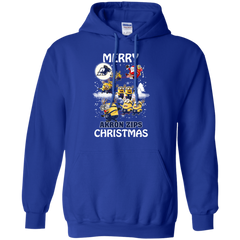 Akron Zips Ugly Christmas Sweaters Minions Santa Claus Merry Christmas Hoodie - The White Eagles
